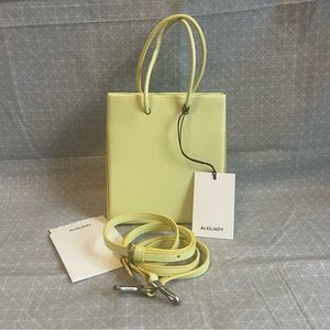 NWT Aritzia Auxiliary Leather Mini Shopper Bag in Citrine